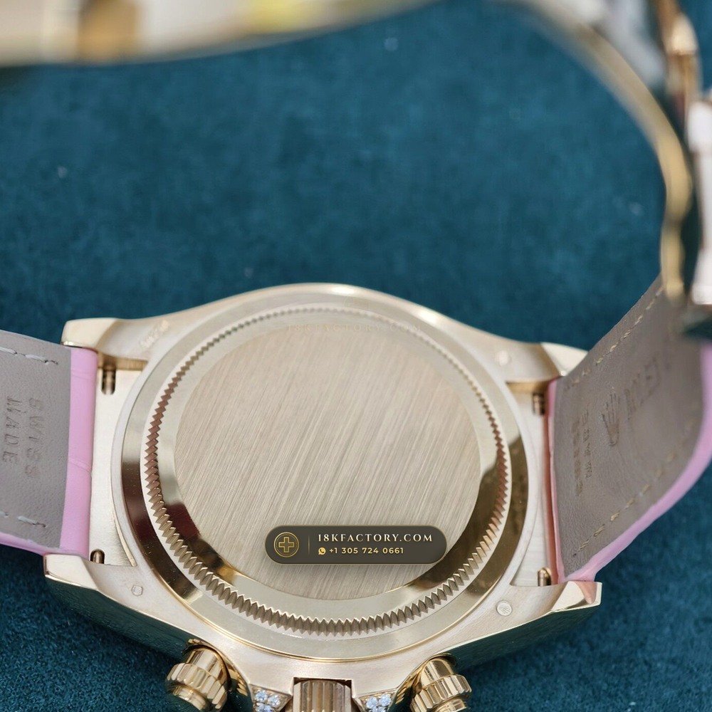 Rolex Cosmograph Daytona Barbie Pink Opal & Ruby 18K Yellow Gold Ref. 126538TBR — XRF Certified Edition — Studio Gallery Plate VII in 18K Yellow Gold Au750 (160.3g Verified Mass, Rolex Manufacture Cal. 4131 - 72h Power Reserve)