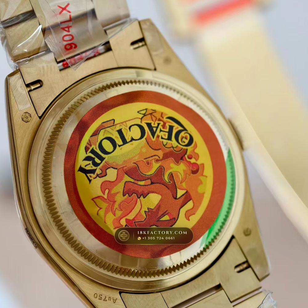 Rolex Day-Date 36 Diamond-Set Bezel 18K Yellow Gold Ref. 128238 — XRF Certified Edition — Studio Gallery Plate VII in 18K Yellow Gold Au750 (183.7g Verified Mass, Rolex Manufacture Cal. 3255 - 70h Power Reserve)