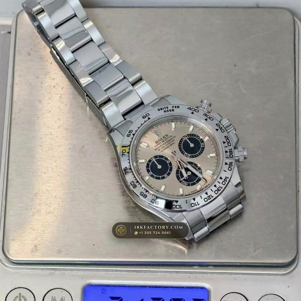 Rolex Cosmograph Daytona 18K White Gold Ref. 116509 — XRF Certified Edition — Studio Gallery Plate VIII in 18K White Gold Au750 (216.8g Verified Mass, Rolex Manufacture Cal. 4130 - 72h Power Reserve)