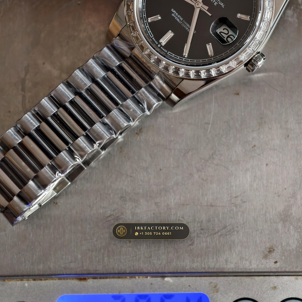 Rolex Day-Date 40 Diamond-Set Bezel 950 Platinum Ref. 228396TBR — XRF Certified Edition — Studio Gallery Plate VII in 950 Platinum Pt950 (280.6g Verified Mass, Rolex Manufacture Cal. 3255 - 70h Power Reserve)